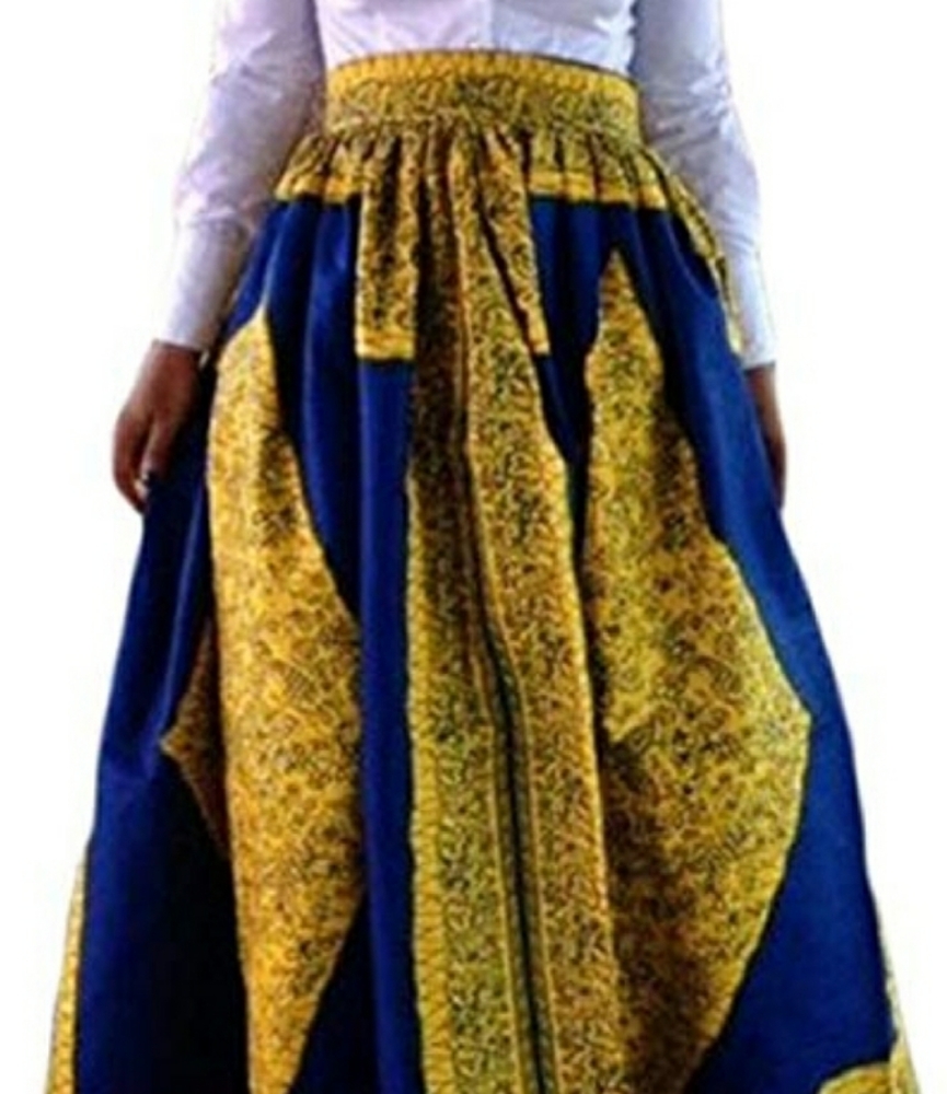 Women's Ethnic Plus-Size African Print Pull-on Ple
